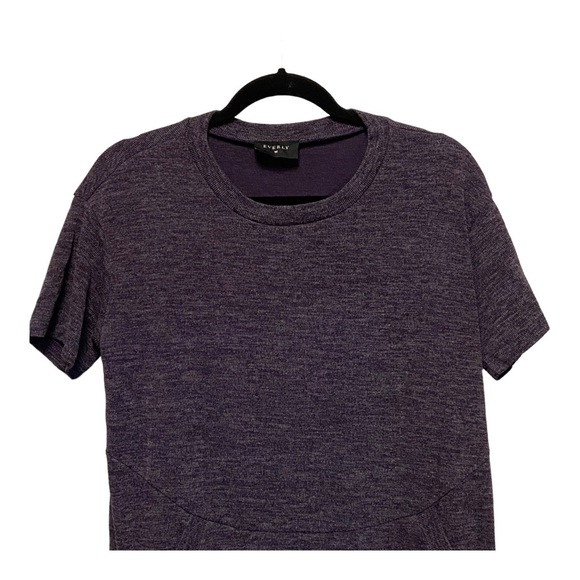 Everly Size Small Purple Heathered Kangaroo Pockets Shift Dress: 4737 - Picture 3 of 6